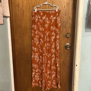 Boho Wide Leg Floral Pants